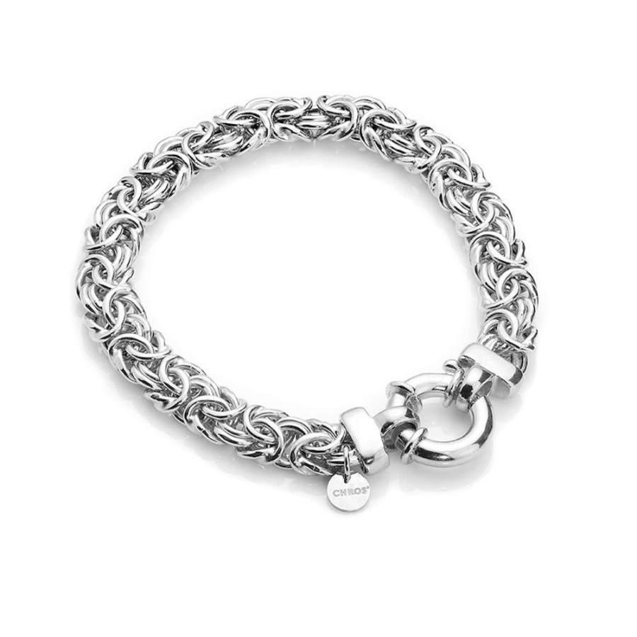 Armband CHROS | Empress - Armband Klassisk Model I Rhodineret Solv 19 Cm