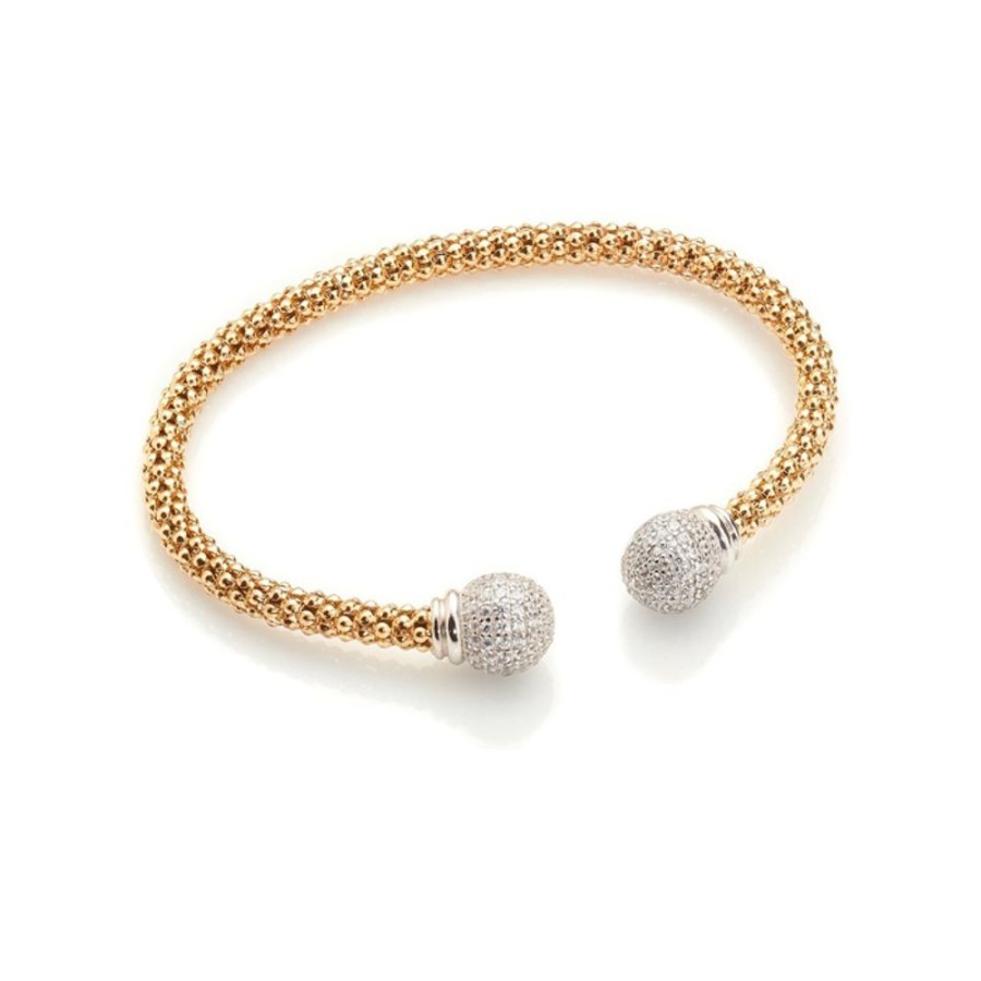 Bangles CHROS | Chantal Bangle - Armband I 18 Karat Guld Forgyldt Solv Med Zirkonia Sten