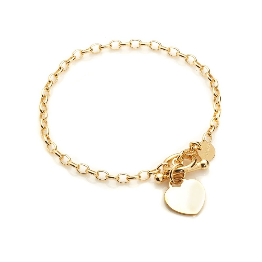 Armband CHROS | Tiffany - Armband Med Hjerte I Klassisk Design I 18 Karat Guld Forgyldt Solv 18 Cm