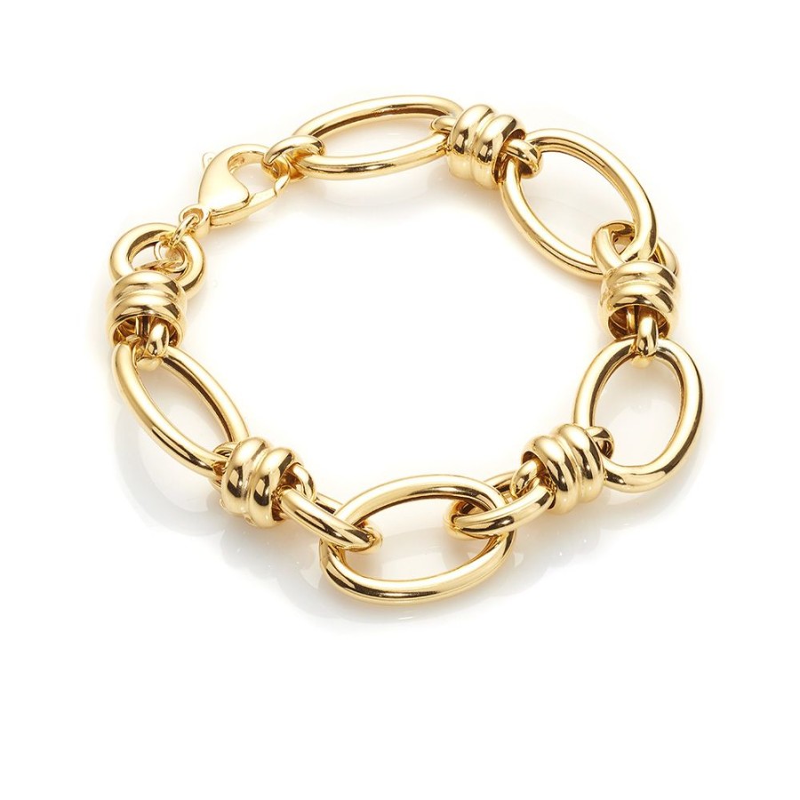 Armband CHROS | Cocktail - Armband Moderne Design I 18 Karat Guld Forgyldt Solv 19 Cm