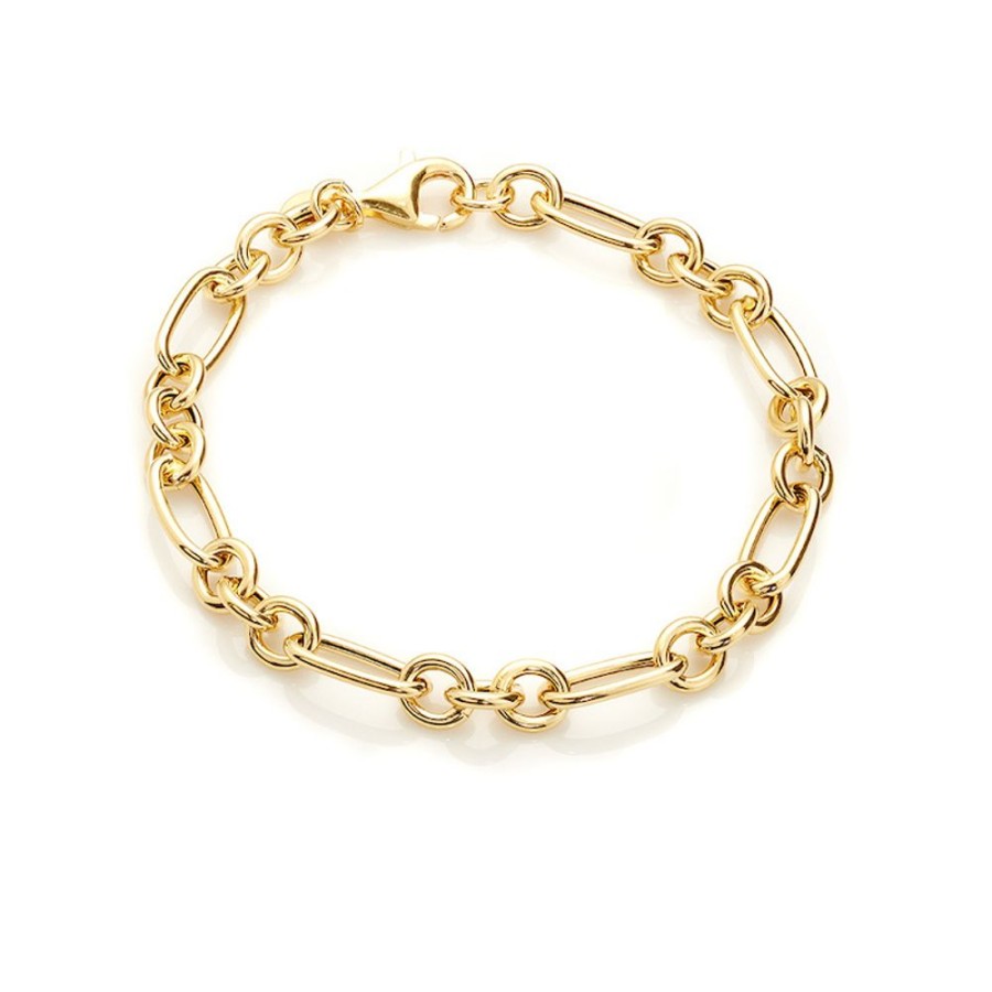 Armband CHROS | Figaro - Armband I 18 Karat Guld Forgyldt Solv 18 Cm