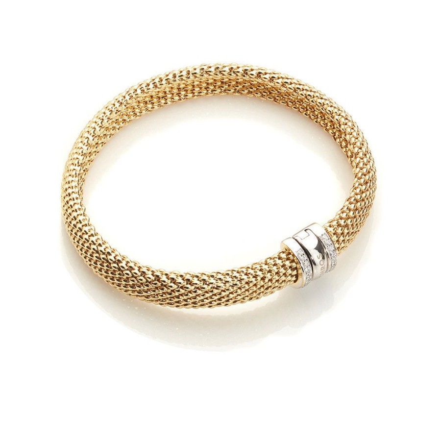 Armband CHROS | Abstract - Armband I 18 Karat Guld Forgyldt Solv Med Zirkonia Sten 18 Cm