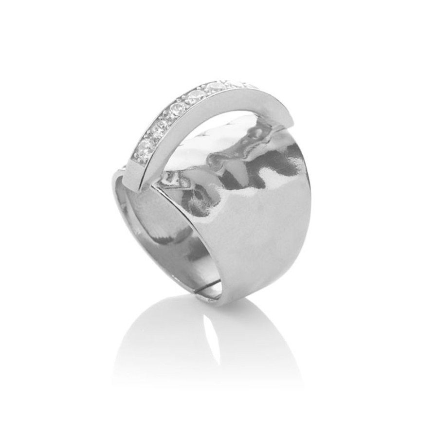 Ringe CHROS | Bridge Of Love - Ring I Rhodineret Solv Med Zirkonia Stene Aben Model