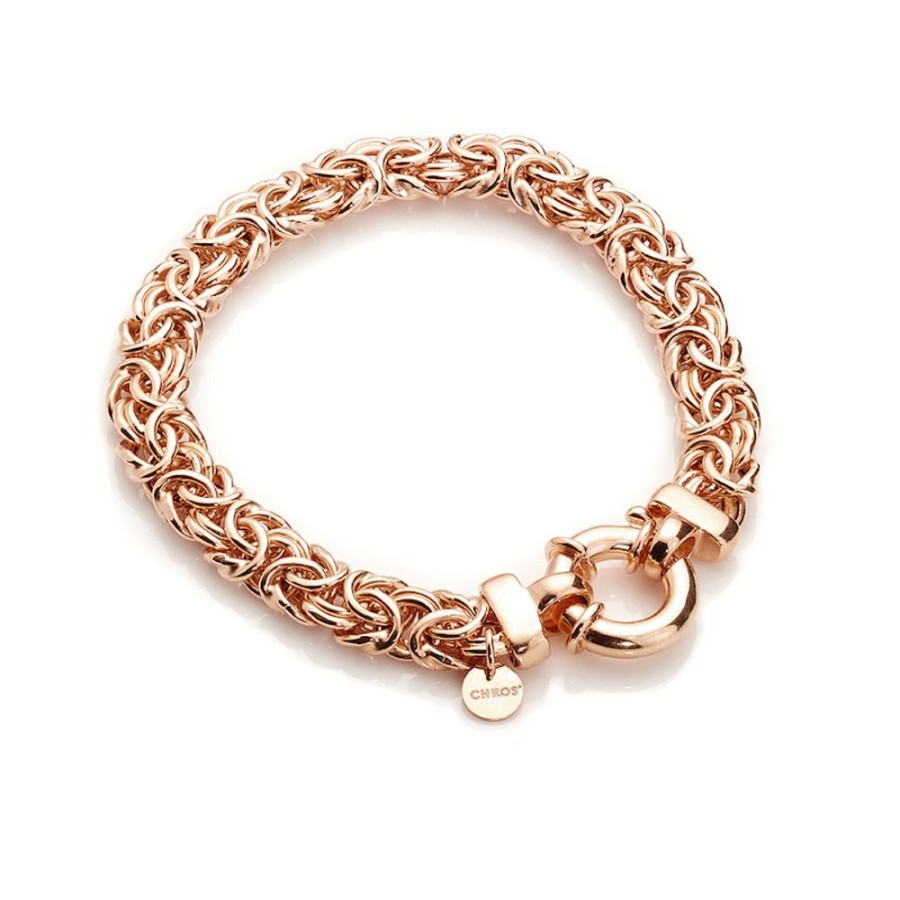 Armband CHROS | Empress - Armband Klassisk Model I 18 Karat Rosaforgyldt Solv 19 Cm