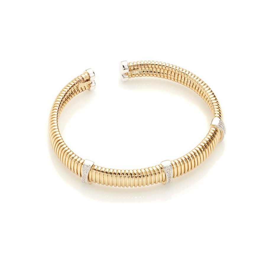 Bangles CHROS | Inspire Bangle - Armband I 18 Karat Guld Forgyldt Solv Med Zirkonia Sten One Size