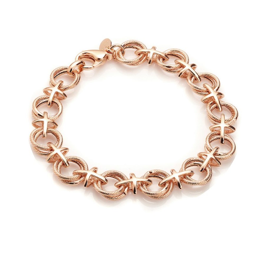 Armband CHROS | Chros Round A Ring - Armband I 18 Karat Rosaguld Forgyldt Solv 18,5 Cm