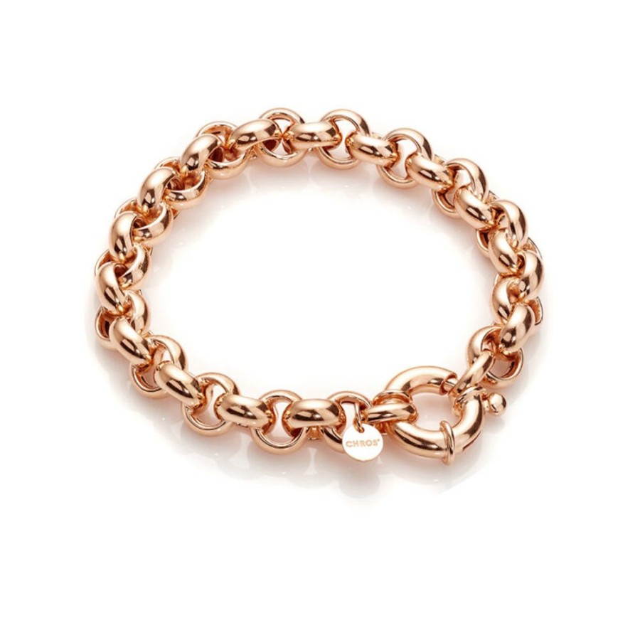 Armband CHROS | The One - Armband Klassisk Model I 18 Karat Rosaguld Forgyldt Solv 19 Cm