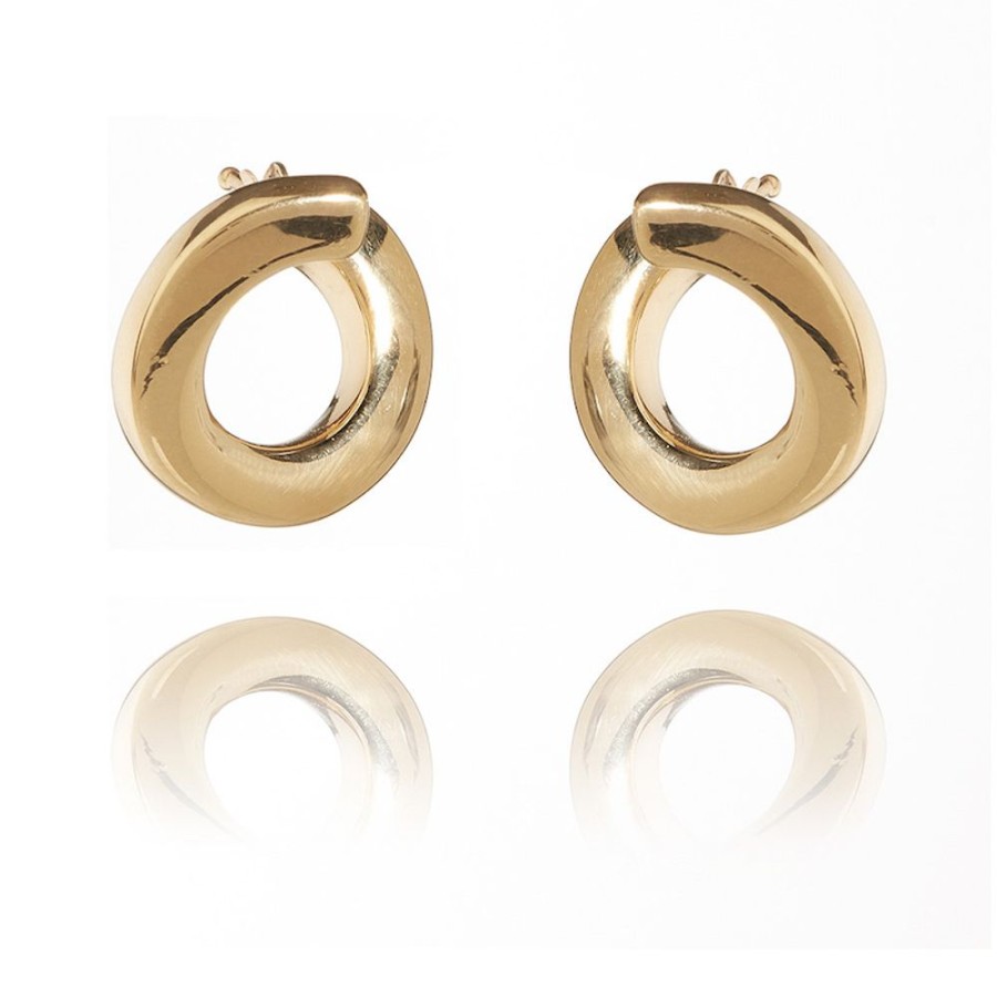 Oreringe CHROS | Chiara - Oreringe Feminin Model I 18 Karat Guld Forgyldt Solv 1,5 Cm