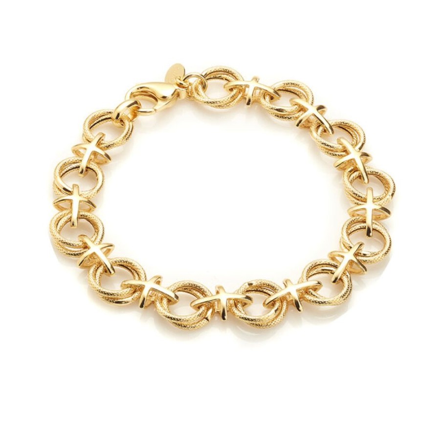 Armband CHROS | Chros Round A Ring - Armband I 18 Karat Guld Forgyldt Solv 18,5Cm