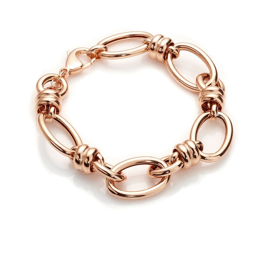 Armband CHROS | Cocktail - Armband Moderne Design I 18 Karat Rosaguld Forgyldt Solv 19 Cm