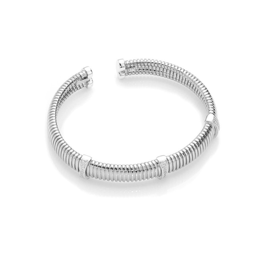 Bangles CHROS | Inspire Bangle - Armband I Rhodineret Solv Med Zirkonia Sten One Size