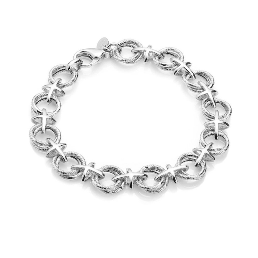 Armband CHROS | Chros Round A Ring - Armband I Rhodineret Solv 18,5 Cm