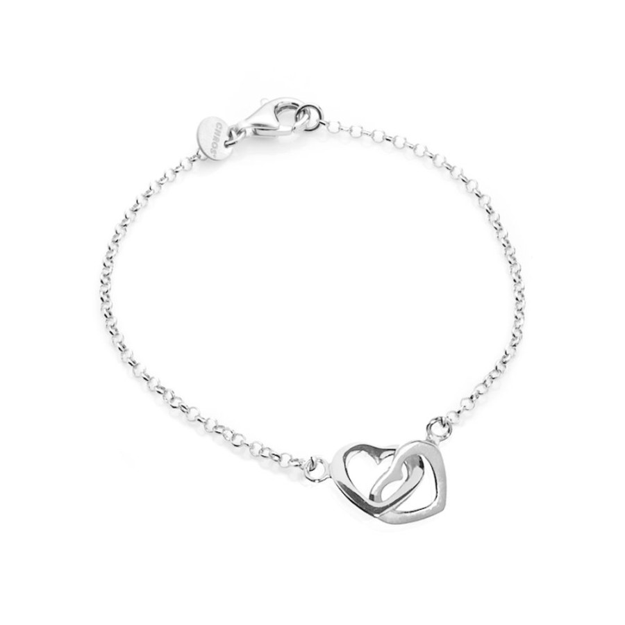 Armband CHROS | Together - Armband I Rhodineret Solv Med Hjerter 18 Cm