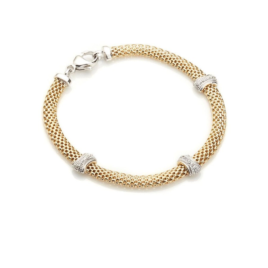 Armband CHROS | Ava - Armband I 18 Karat Guld Forgyldt Solv Med Zirkonia Sten 18 Cm