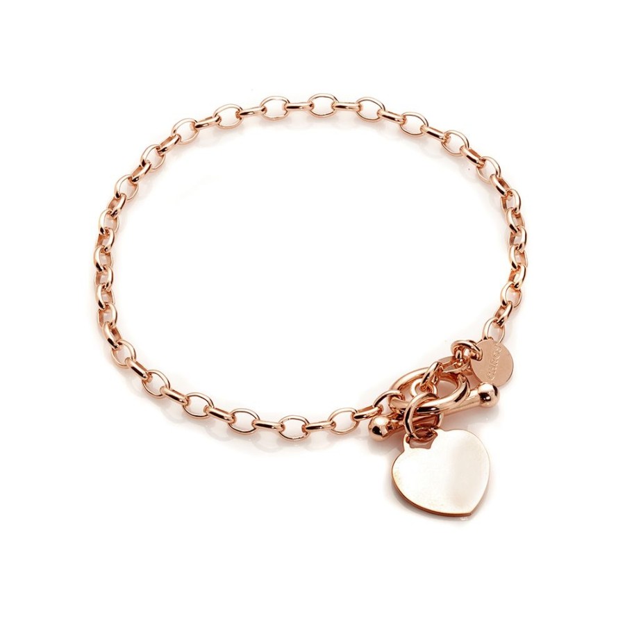 Armband CHROS | Tiffany - Armband Med Hjerte Klassisk Design I 18 Karat Rosaguld Forgyldt Solv 18 Cm